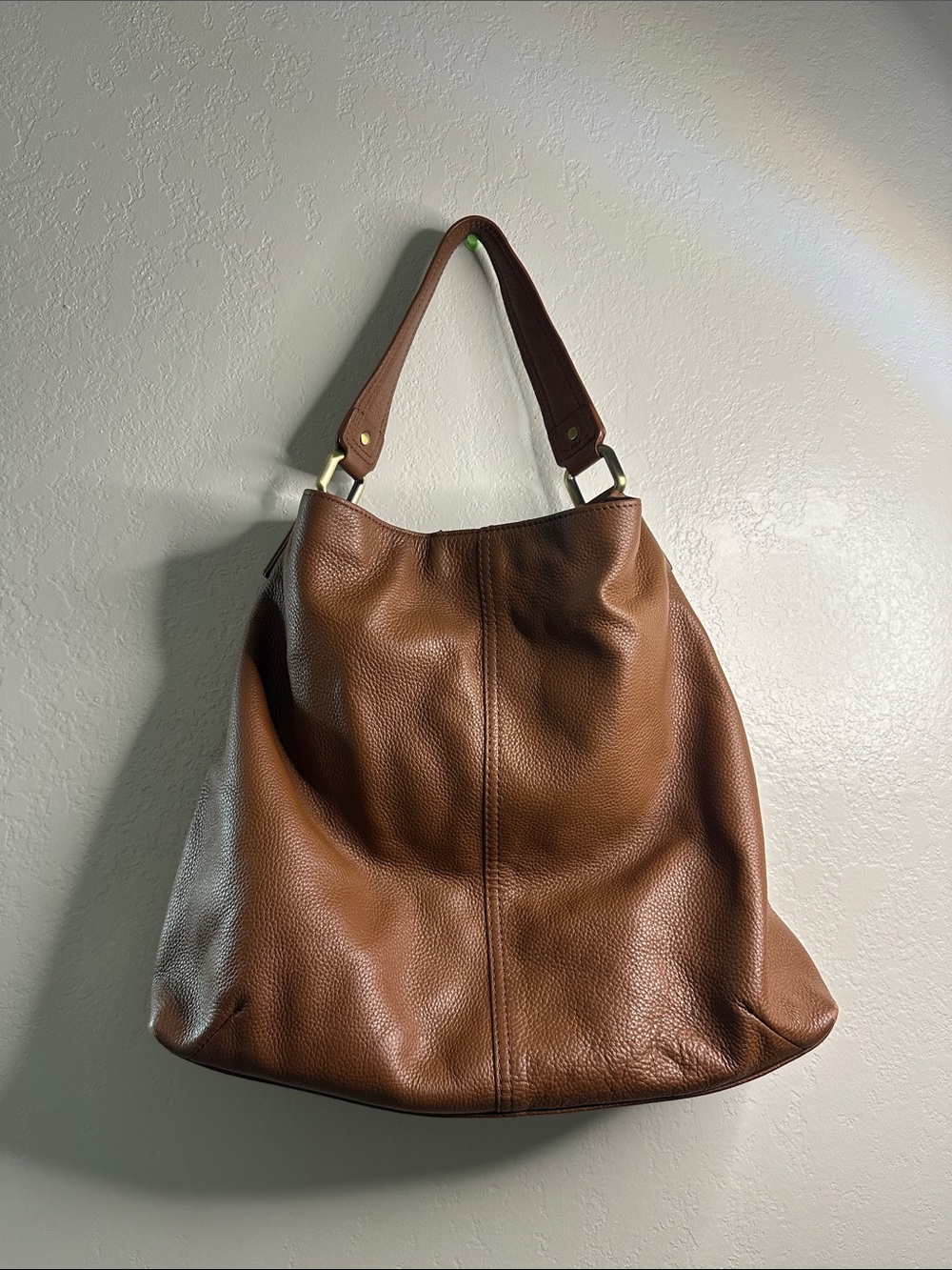 Kooba Pebbled Leather Brown Shoulder Hobo